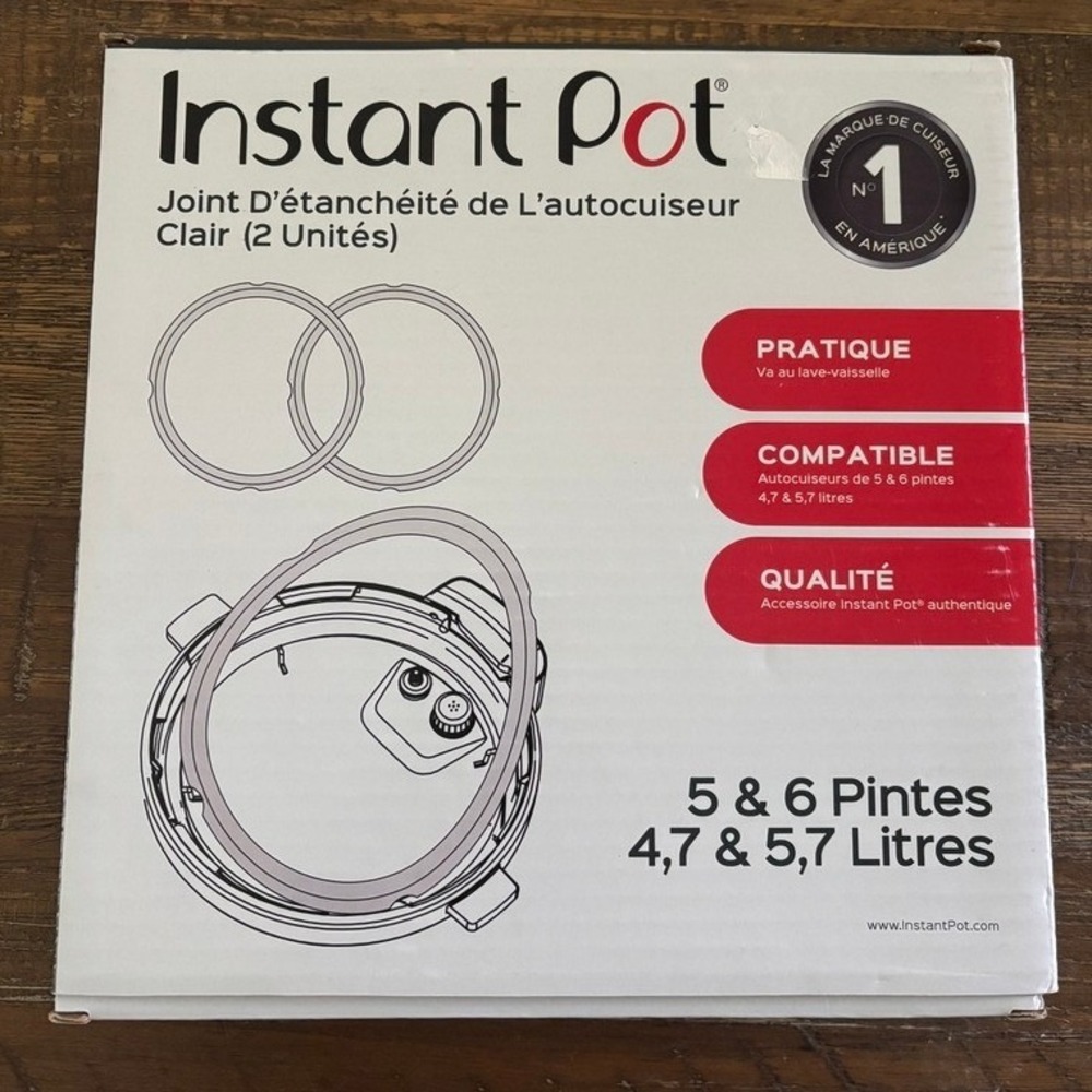 Instant Pot Sealing Rings 2-Pack Clear 5 & 6 Quart 616-0502-32 Authentic Part